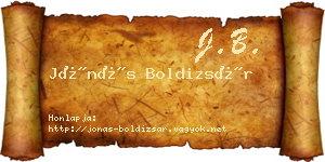 Jónás Boldizsár névjegykártya